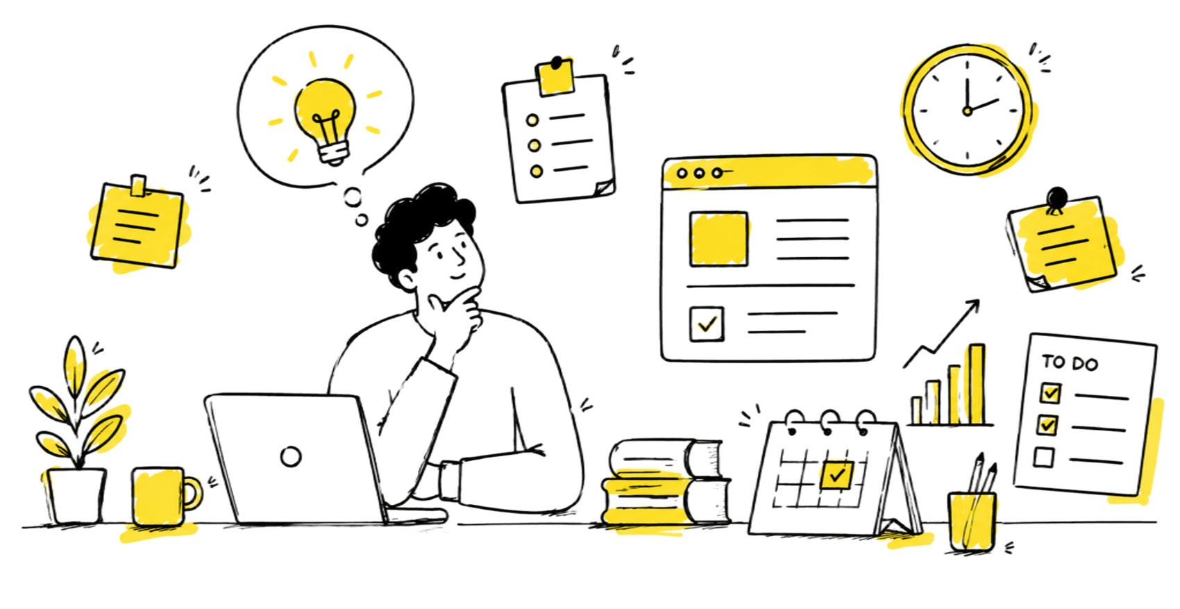 A person thinking through their ideas